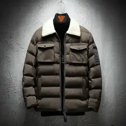 Rongge зимняя хлопковая куртка пальто для мужчин 2018 новый бренд толстые парки мужские однотонные Eoaulet карманные-10 градусов парка мужские M-7XL