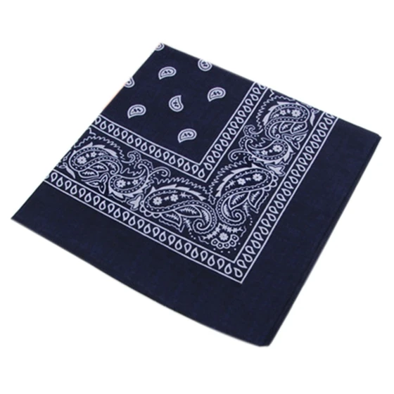 

Navy blue Square Paisley Bandanas Double Sided Head Wrap Scarf Wristband