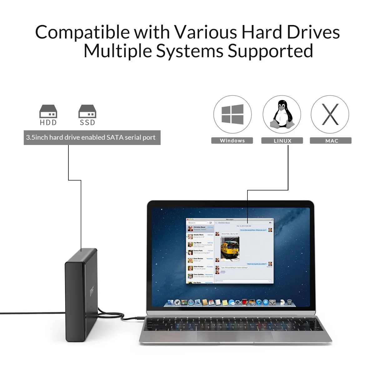 Orico 7688C3 вертикальный Type C 3 5 дюймовый SATA HDD корпус внешнего жесткого диска