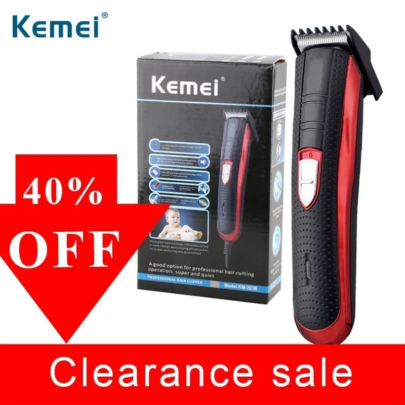 

Professional Kemei Km-203b Electric Hair Clipper Trimmer Shaver Razor Hair Scissors Hair Cutting Quiet Used For Man And Baby