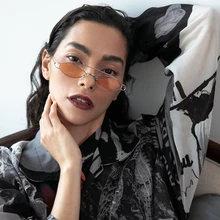 Ретро маленькие узкие Овальные Солнцезащитные очки для мужчин и женщин люксовый бренд металлическая оправа желтые черные солнцезащитные очки винтажные женские солнцезащитные очки UV400