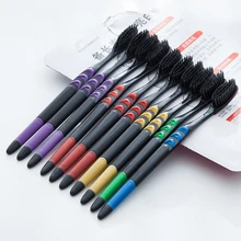 Шт. 10 шт. здоровые тонкие десны Уход Чистка бамбуковый уголь Нескользящая ручка для взрослых семья унисекс зубная щетка набор мягкие волосы случайный цвет