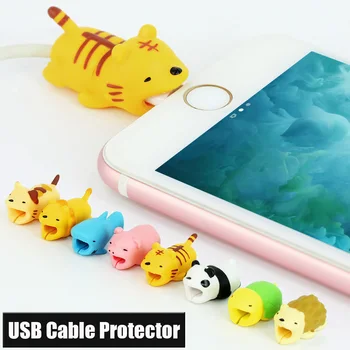 

Lovely Cartoon Charging Cable Protector for iPhone iPad Phone Tablets USB Charging Line Animal Style Cable Bite Winder Cover