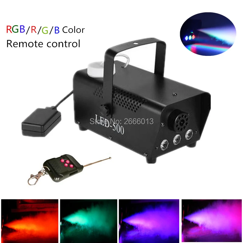 

500W Wireless Remote Control RGB LED Fog Machine Pump DJ Disco Smoke Machine For Party Wedding Stage LED Fogger With LED Lights