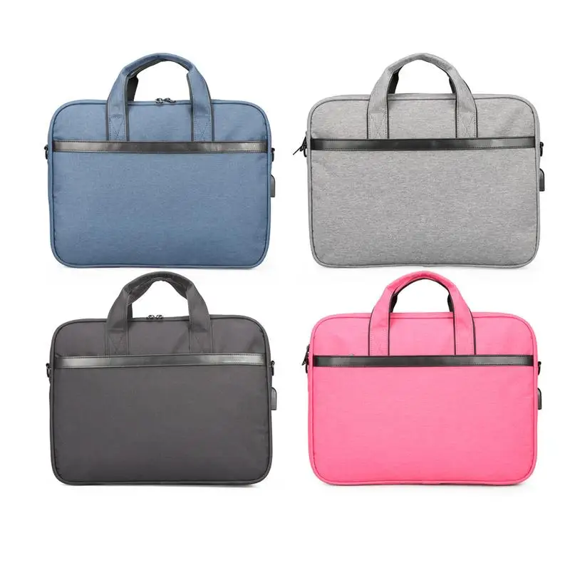 

USB Charging Interface Shoulder Grab Laptop Bag Laptop Briefcase Notebook Messenger Bag Home Office Storage Supplies Drop Ship