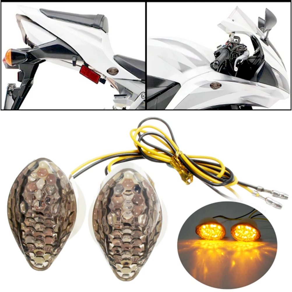 

Universal Smoke LED Flush Front Turn Signals Light For 99-07 Honda Motorcycle Front Turn Signals Light Free Dropship