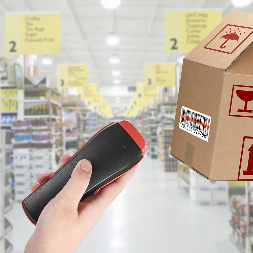 

Handheld 2.4G Wireless 1D Barcode Scanner Bar Code Reader with USB Cradle Receiver Charging Base Long Transmission Distance