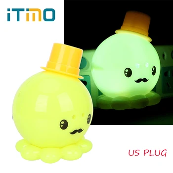 

iTimo Cute Octopus LED Night Light US Plug Energy Saving Light Sensor Nightlight Bedroom Lamp Indoor Lighting Socket Lamp
