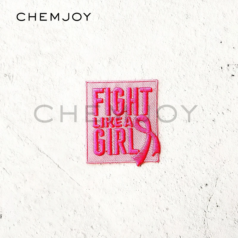 Fight Like A Girl Ironing on Letters Patch Girl Power Embroidered Clothes Stickers Badges Clothing Shoes Bags DIY Appliques