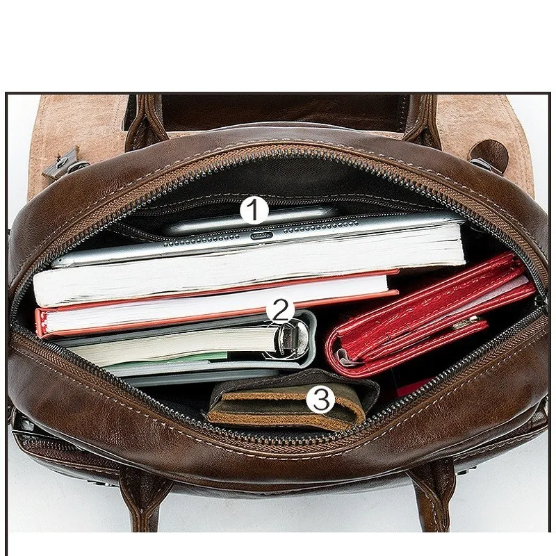 “ Qualidade de Negócios de Luxo Vaca Crossbody dos Homens Laptop