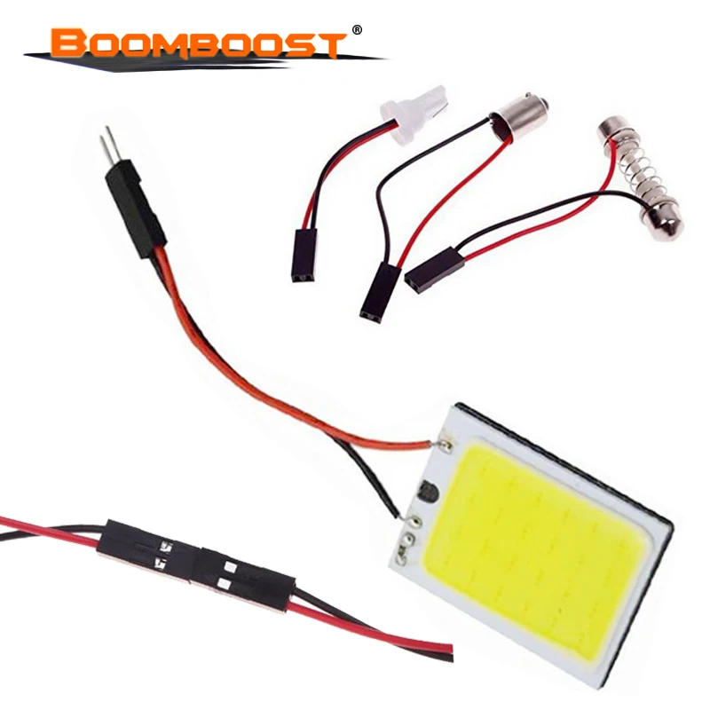 10 шт. Белый cob 12 В 3 Вт 24 SMD автомобильный Стайлинг лампа для чтения светодиодная