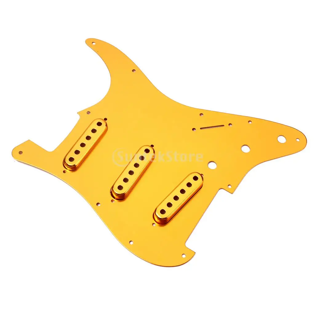 

Aluminum Alloy SSS Anodized Pickguard Shield for ST Electric Guitar Replacement Part Accessory Golden