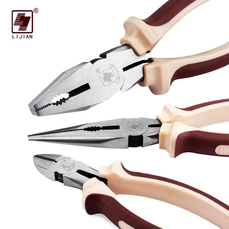 

LIJIAN 6/7/8 Inch Long Nose Pliers Multifunction Wire Stripper Cutter Pliers Diagonal Pliers Repair DIY Hand Crimping Tool Kit