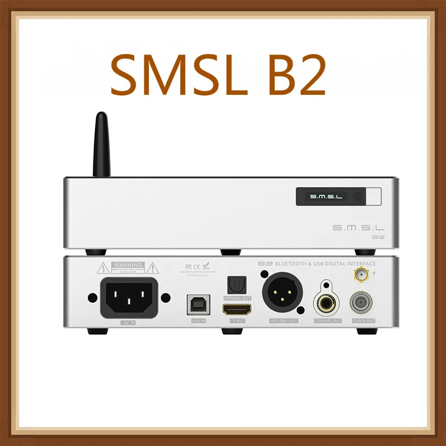 SMSL B2 Настольный цифровой DAC аудио усилитель Hifi Bluetooth DAC USB DSD512 декодер оптический коаксиальный AES выход