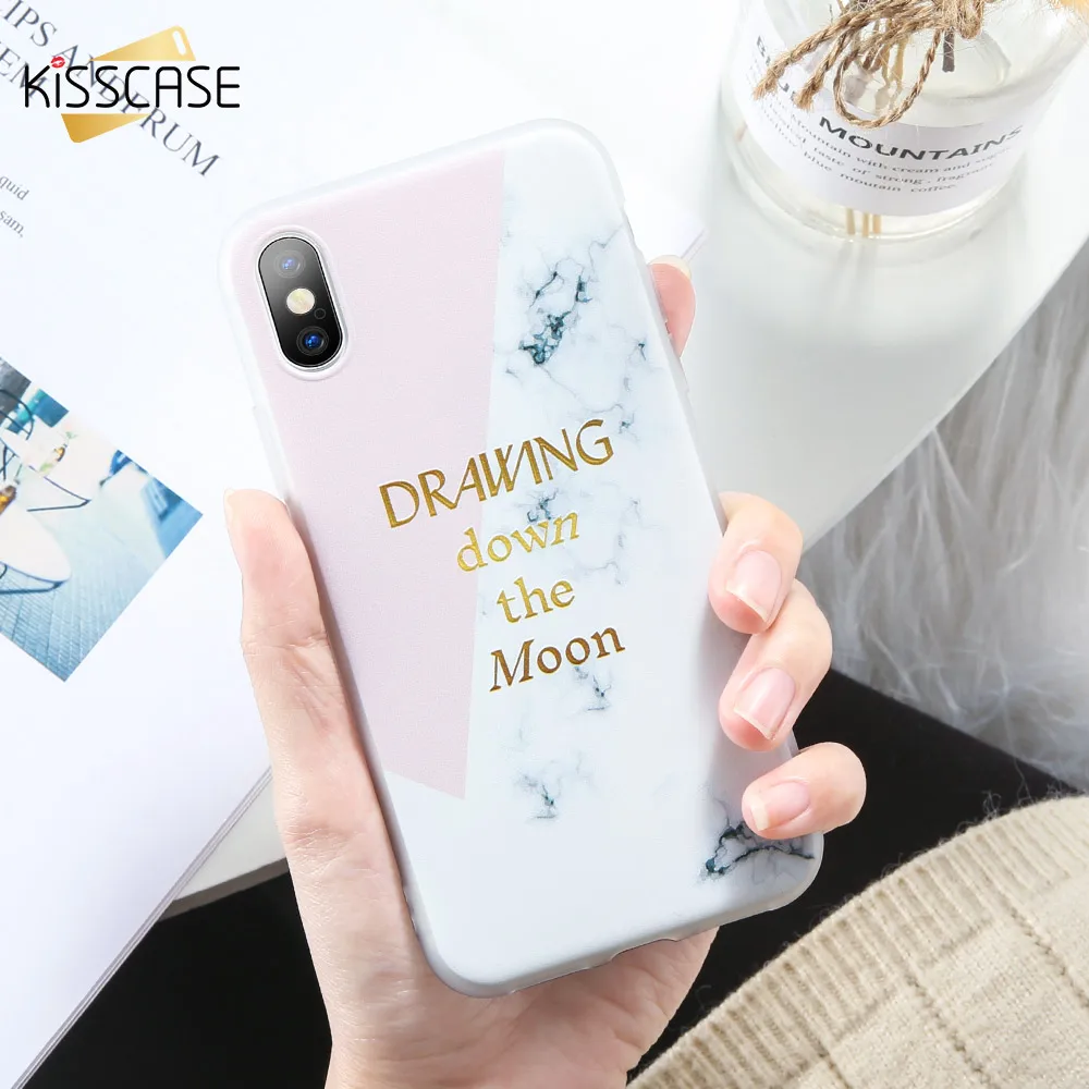 Чехол для телефона KISSCASE iPhone X XS MAX XR мраморные простроченные текстовые мягкие