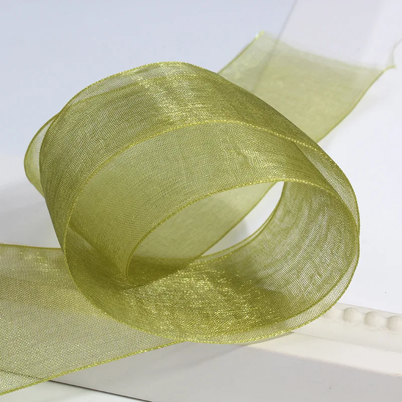 10 Meters Organza Ribbon Gift Wrapping Decoration Christmas Silk Ribbons 6/10/15/20/25/40/50mm Nylon organza ribbon