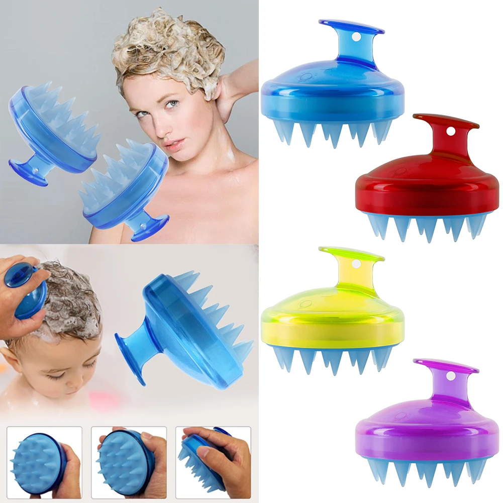 1pc Bath SPA Silmming Massage Gel Brusher Head Body Shampoo Shower Comb Silicone Hair Care Washing Scalp Brush Bath Accessories