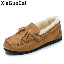 Gommino/зимняя женская обувь; теплые плюшевые женские водонепроницаемые мокасины; женская повседневная обувь на плоской подошве; Лидер продаж; обувь хлопковая
