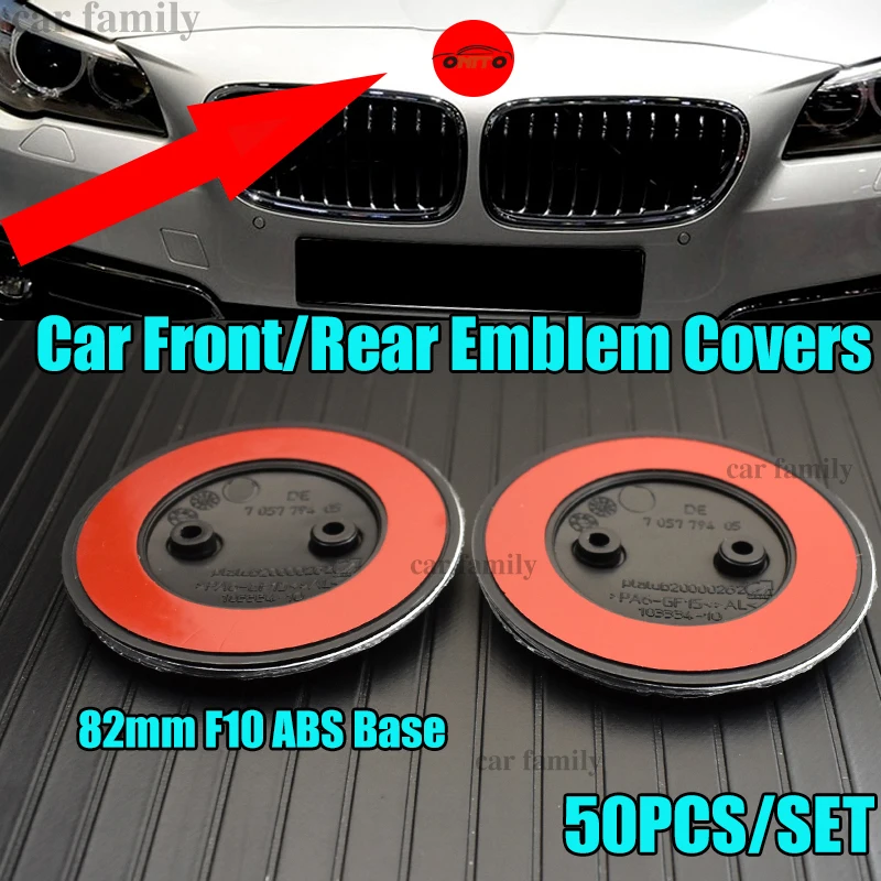 

82mm Original 2PINS No Expoy resin ABS 50PCS Wholesale Car Racing Grills For BMW F10 Auto Emblem badge logo Front Bonnet Caps