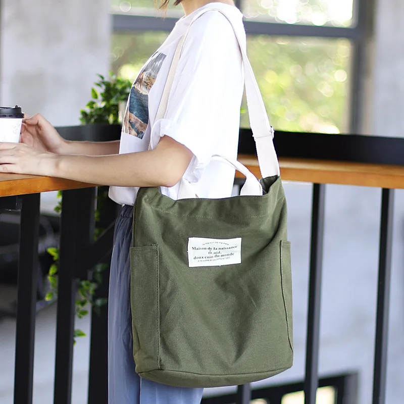 

Fashion Korean Style Shoulder Bag For Women Handbag Large Capacity Canvas Bag Casual Shopping Bags Bolsa Feminina Sac Main Femme