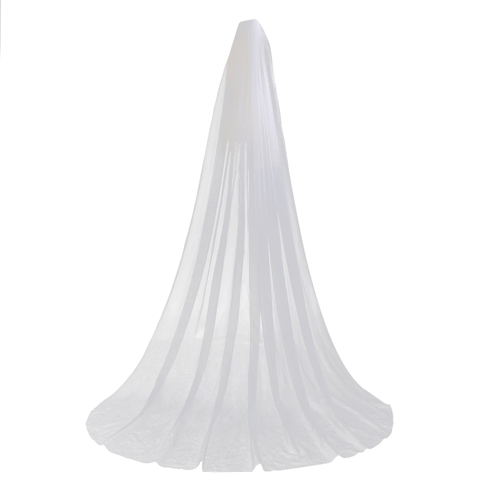 

3M Wedding Veil Double Layer Chapel Long Cathedral Soft Tulle Bridal Veil Floor Veils for Bride with Hair Side Comb