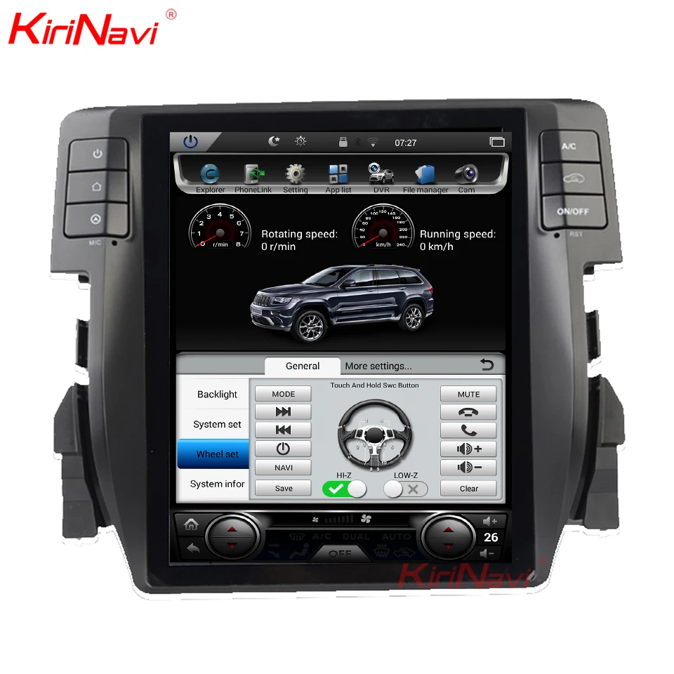 Discount KiriNavi Vertical Screen Tesla Style 10.4" Android 8.1 Car Radio For Honda Civic Auto GPS Navigation Dvd Multimedia Player 2016+ 4
