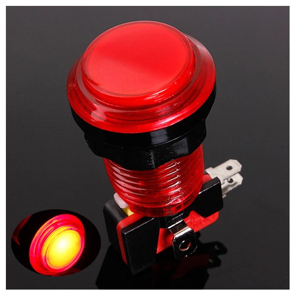 

Round Lit Illuminated Arcade Video Game Push Button Switch LED Light 5V/12V Color:Red