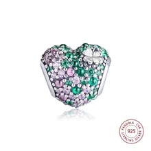 Fandola Fit Женский браслет из стерлингового серебра 925 пробы Блестящий счастливый четырехлистный клевер бусины-брелоки в форме сердца оригинальные серебряные ювелирные изделия