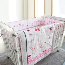 4 шт. детская кровать бампер хлопок/плюш детские постельные принадлежности для новорожденных малышей Детская кровать вокруг льняной кроватки бортики для кроватки