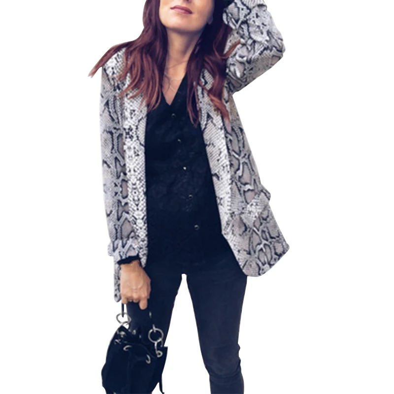 2019 England Style Women Printed Snake Blazer JacketS Work Office Lady Suit Blazers Feminio Long Sleeve Coat Womens Outerwear 2019 England Style Women Printed Snake Blazer JacketS Work Office Lady Suit Blazers Feminio Long Sleeve Coat Womens Outerwear