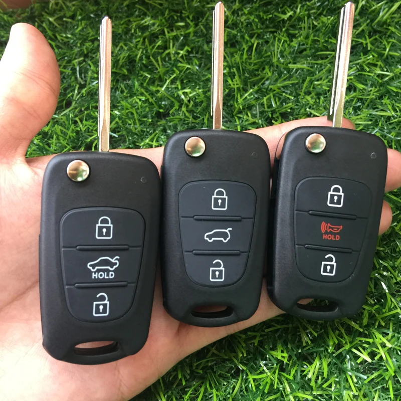 

10pcs 3 Button Remote Key shell Fob For Hyundai Avante I30 IX35 For Kia K2 K5 Sorento Sportage Folding Car Key blank cover case