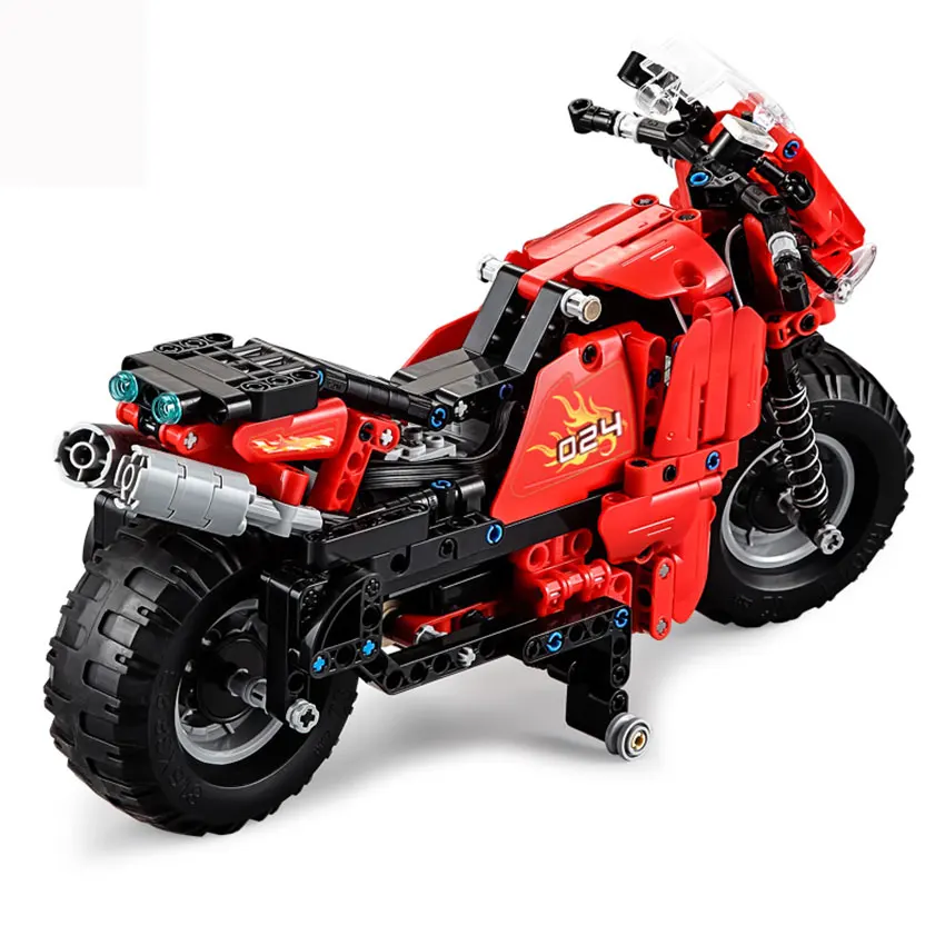 484 шт. MOC RC гоночный мотоцикл модель строительные блоки набор совместимых Letgoes technic