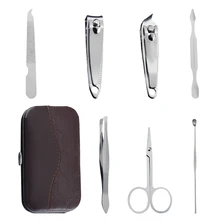 Бренд машинка для стрижки ногтей набор триммер 7 шт./компл. Маникюр Педикюр Уход Набор бровей ножницы пинцет ушные инструменты для маникюра