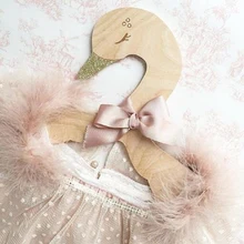 Kids Baby Animal Carton Swan Wooden Clothes Hanger Rack Home Room Nursery Decor