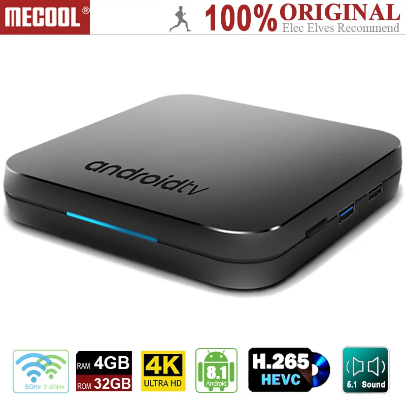 

MECOOL KM9 4K TV Box (Android 8.1, Amlogic S905X2 CPU, Quad core, Cortex-A53, Mail-G31 MP2 GPU, 4G DDR4, 2.4/5.8GHz WiFi, BT4.2)