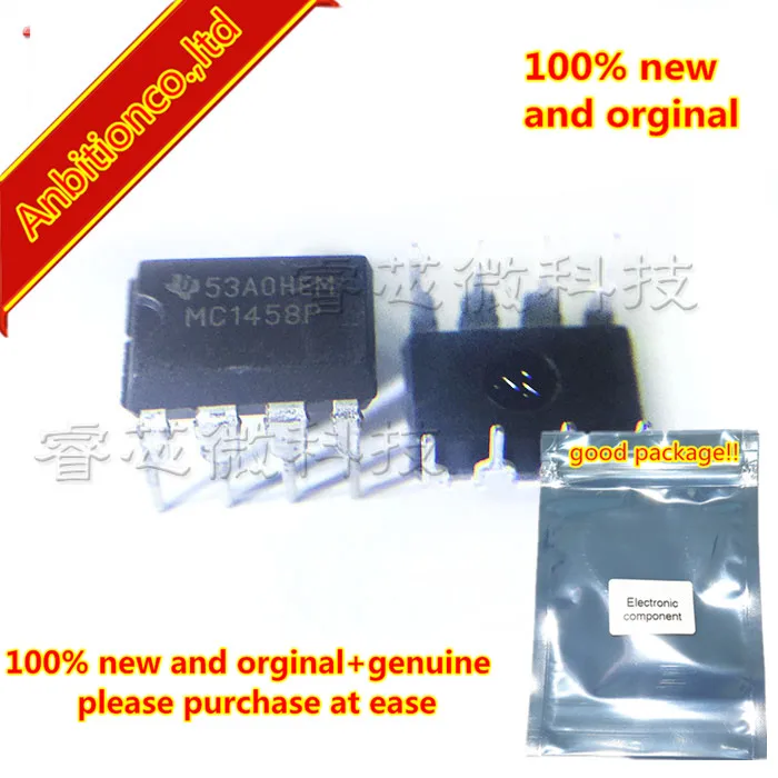 

10pcs 100% new and orginal MC1458 MC1458P DUAL GENERAL-PURPOSE OPERATIONAL AMPLIFIERS DIP8 in stock