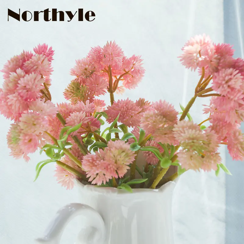 Northyle мягкие Пластик Sedum кластера сочные спрей-13 39 &quotвысокий Настоящее сенсорный