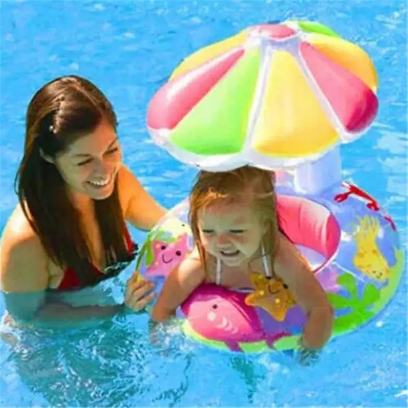 Parent enfant natation cercle anneau bébé flotteur parasol couverture flottant jouet enfant Plage Piscine accessoires Plage Piscine bon équilibre