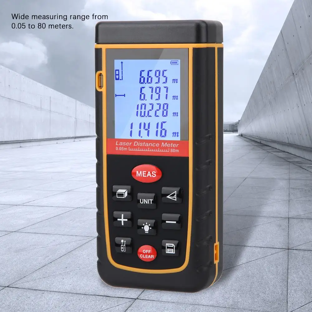 Laser Range Finder LCD Display Rz-a80M Laser Distance Meter Measurer Distance Measuring Tool Range Finder