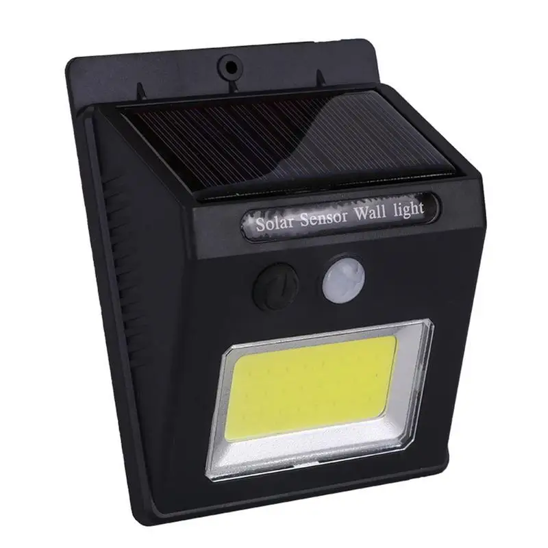 24 LED COB Solar Human Sensor Garden Lamp Villa Street Lamp White Light Waterproof IP65 Outdoor Wall Lamp