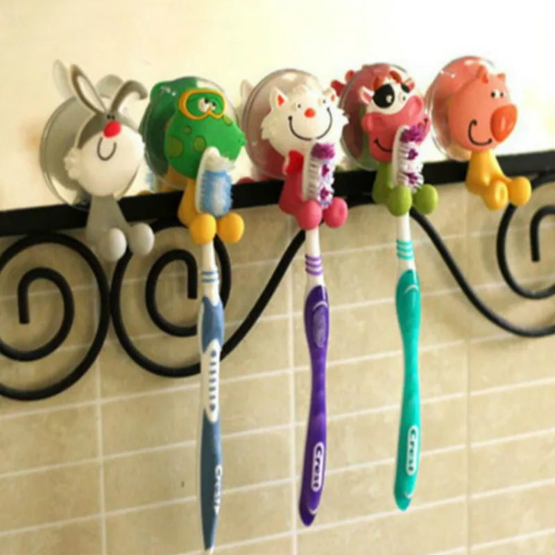Cartoon Animal Toothbrush Holder for Kid Sucker Suction Hooks Hanging Bathroom Baby Toothpaste Shelf Baby Care Cartoon Animal Toothbrush Holder for Kid Sucker Suction Hooks Hanging Bathroom Baby Toothpaste Shelf Baby Care