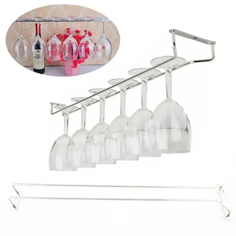 

35cm Stinless Steel Stemware Wine Rack Holder Under Cabinet Shelf Wine Glass Hanger Storage Hanging Rail for Bar Kitchen