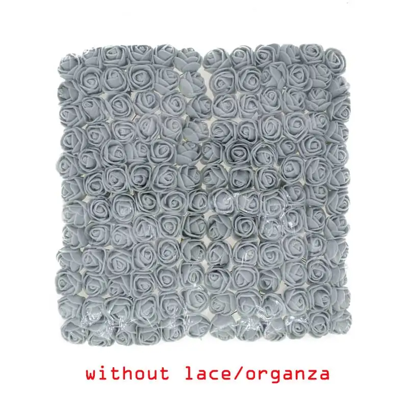 

Without Lace/Organza Foam Roses 144pcs Artificial Flowers for Home Party Wedding Decoration 2cm Mini Fake Flower Rose 29