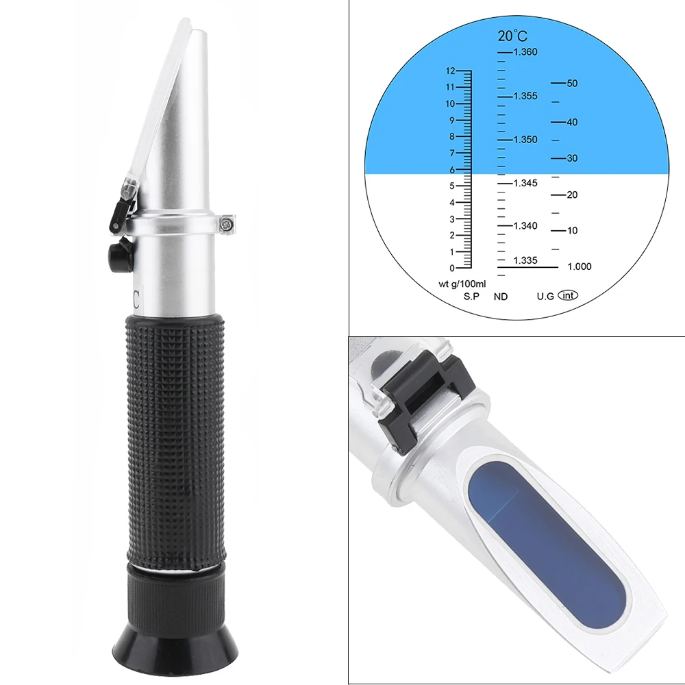 Ручной регулируемый удельный вес рефрактометр 0-12 г/мл 1,335~ 1.360nd 1,000~ 1.050sg мини отвертка ручной фокусировки