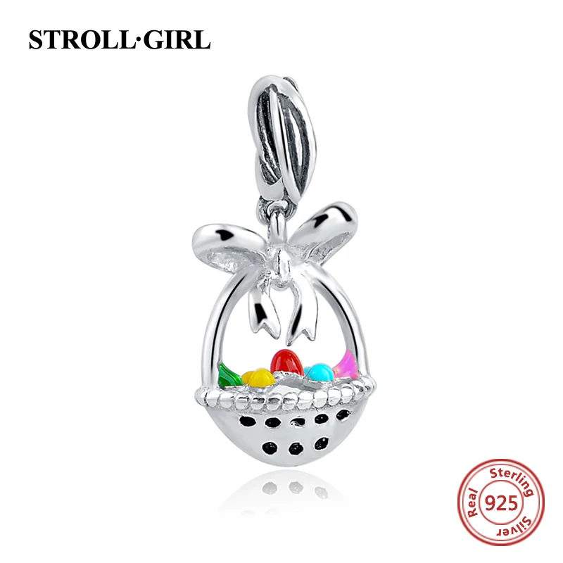 

Fruit basket Color Enamel Beads Fit Authentic DIY Bracelet Silver 925 Original Charms Antique Beads Pendant Jewelry Gifts