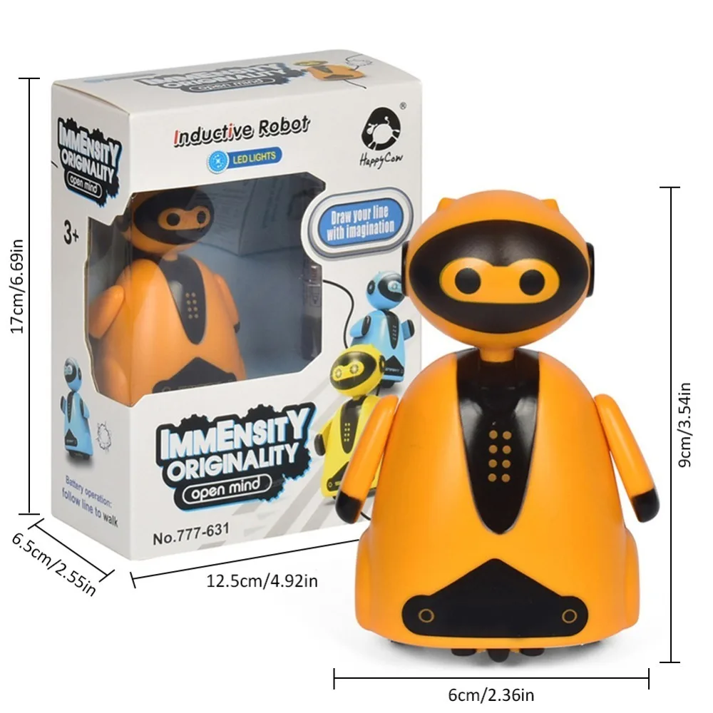 Happy cow 777-631 Follow Line Toy Lovely Magic Auto-induction Robot Follow Drawn Line Toy Inductive Model Pen & Gift for kids