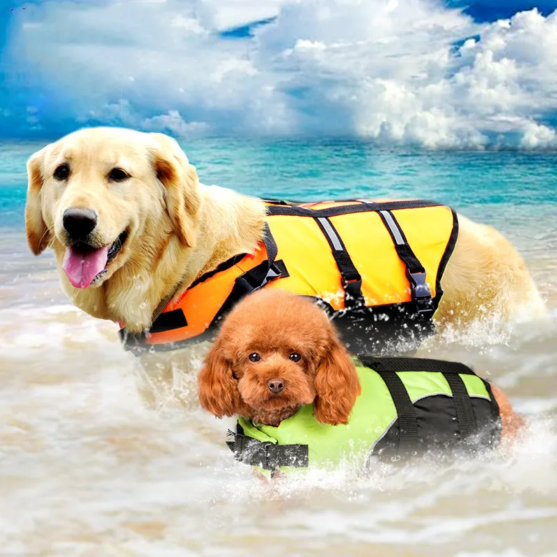 

Pet Dog Life Jacket Safety Vest Surfing Swimming Clothes Summer Vacation Oxford Breathable French Bulldog Swimsuit