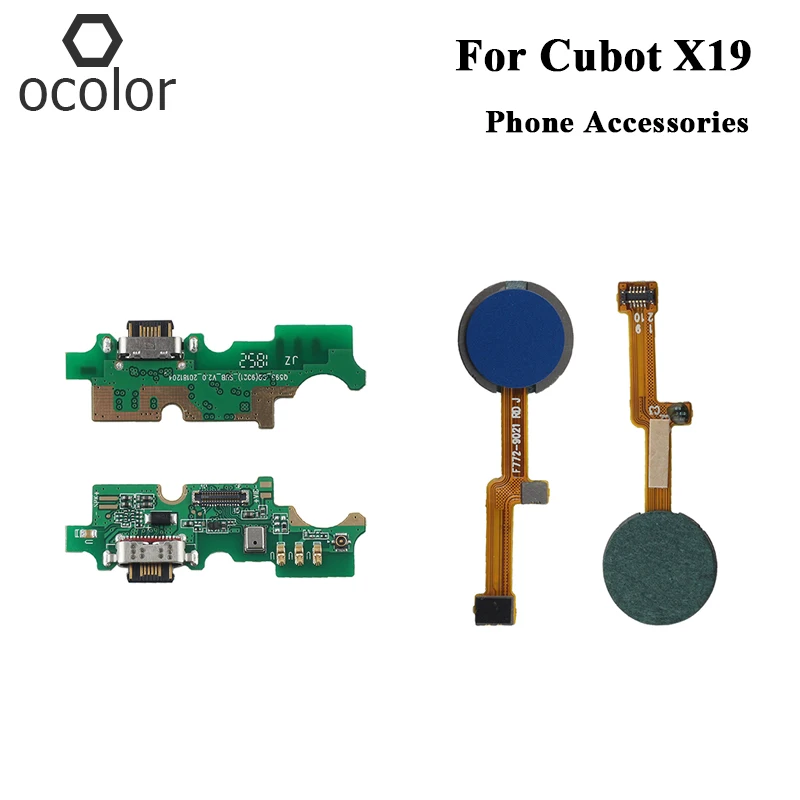 

ocolor For Cubot X19 USB Plug Charge Board AssemblyFor Cubot X19 Fingerprint Scannner Sensor Flex Cable Mobile Phone Accessories