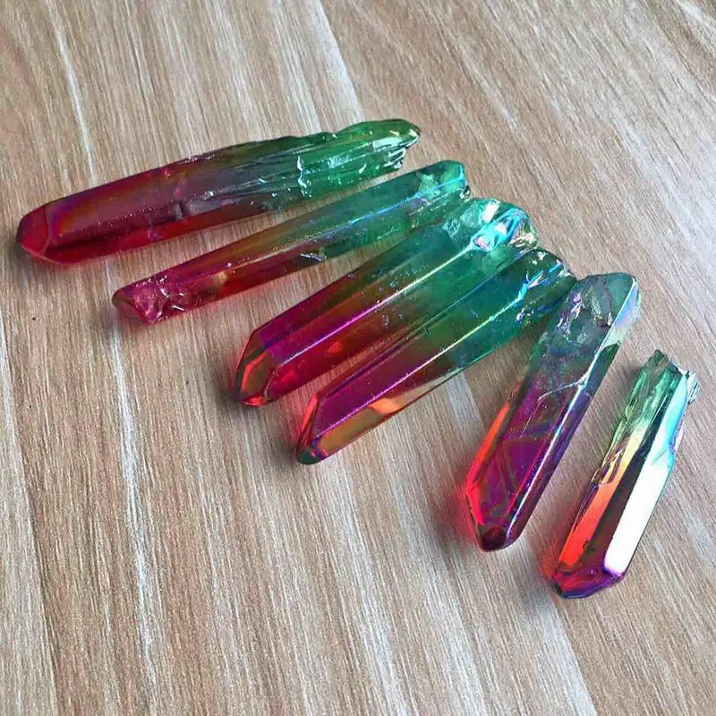 Натуральный кристалл энергетическая колонка с цветным покрытием, натуральный нефрит, натуральный кристалл, украшение# YO