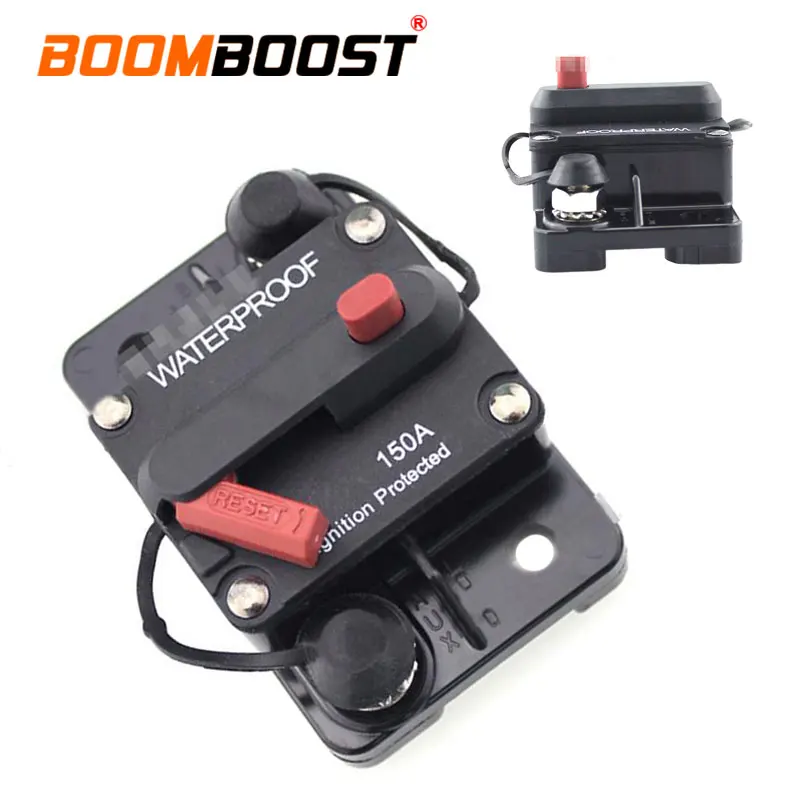 

1pcs Solar System Car audio Automatic fuse holder with switch Circuit Breaker Reset Fuse Inverter 150A Waterproof